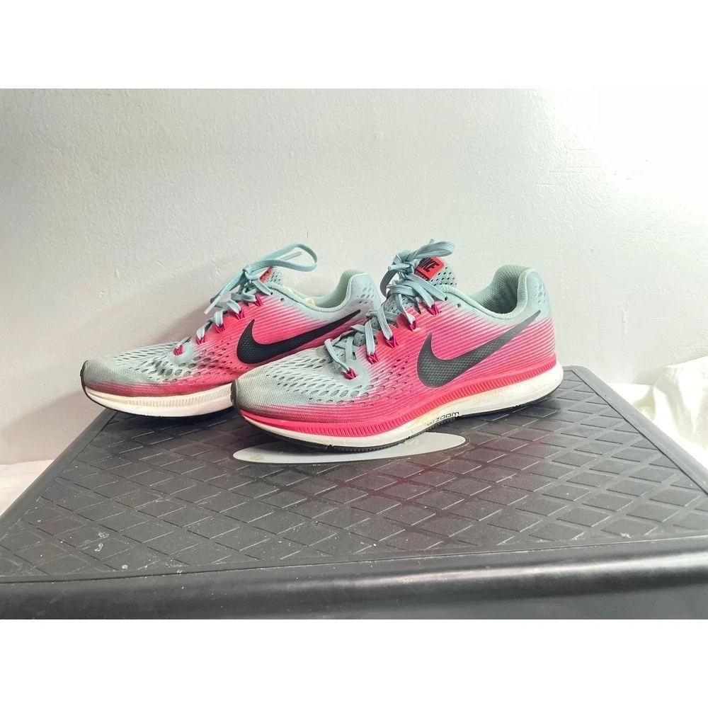 Nike Air Zoom Pegasus 34 Running Shoes Pink Black Womens Size 8.5